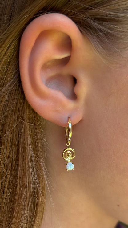 GOLDIE OPAL HOOPS