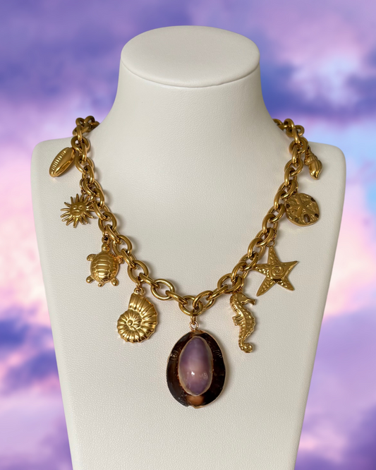 COWRIE SHELL CHARM NECKLACE
